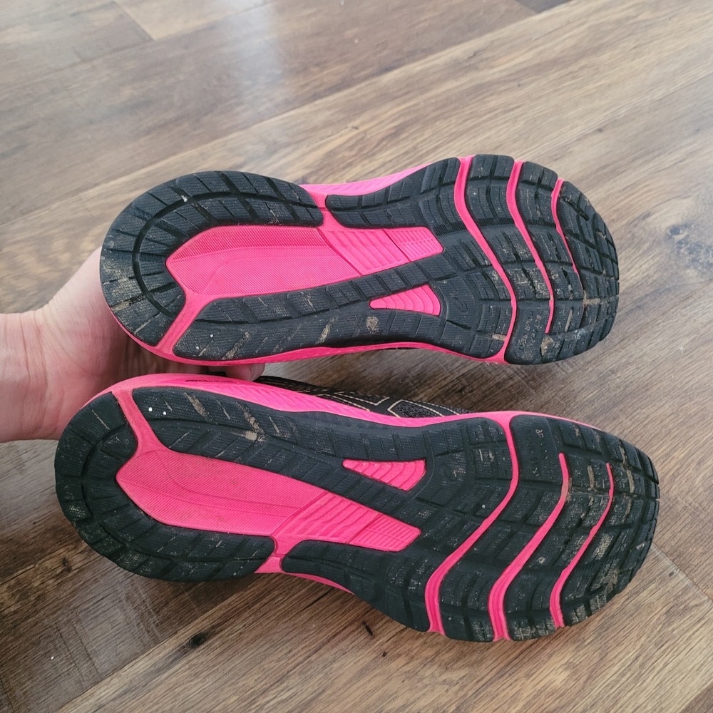 Asics GT-1000 11 Womens Running Shoes Black Pink Gold Sneakers Size 5 - Picture 7 of 13